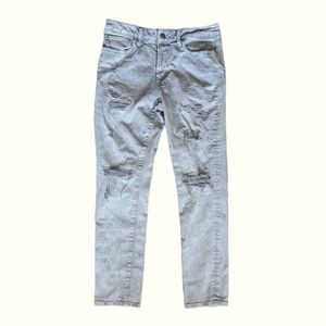 American Eagle Airflex Straight Leg Denim Jeans Light Grey Wash